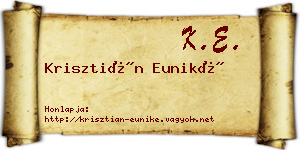 Krisztián Euniké névjegykártya